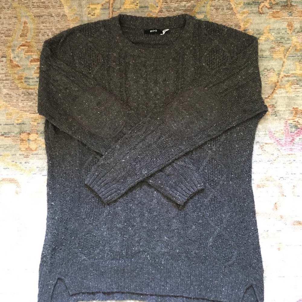 BDG Grey Cable Light Speckled Sweater Small Urban
